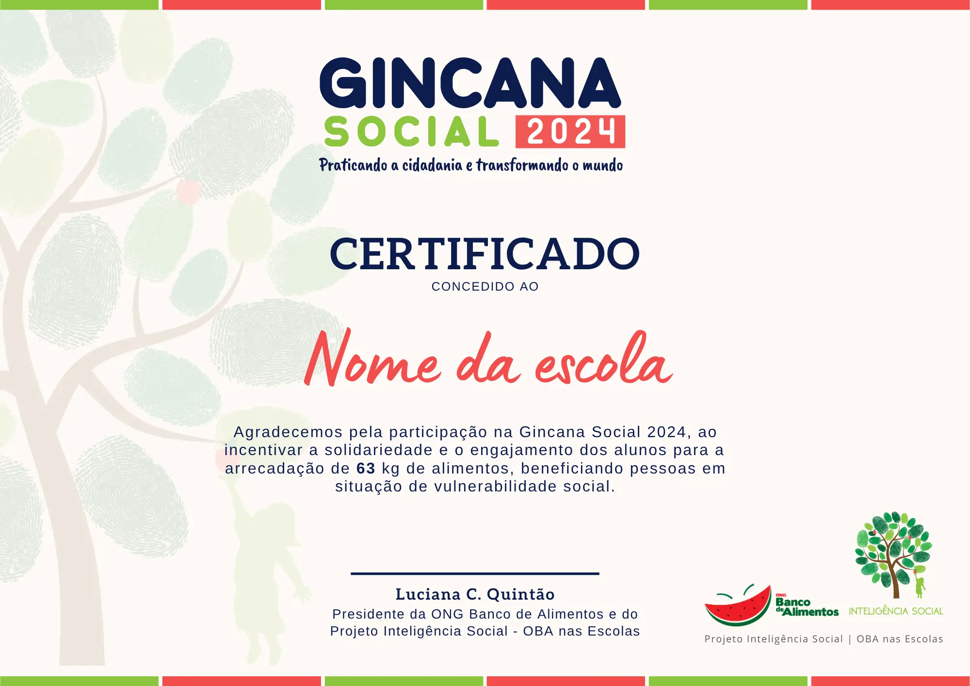 Certificado de Participação - Gincana Social 2024